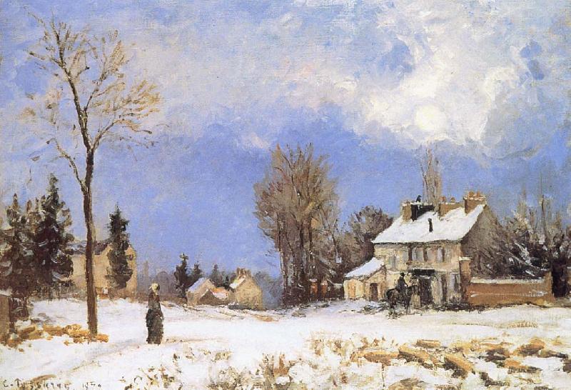 Camille Pissarro Snow housing oil painting picture